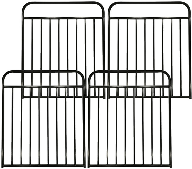 室內寵物圍欄 全方管 4片, 黑色, 1組