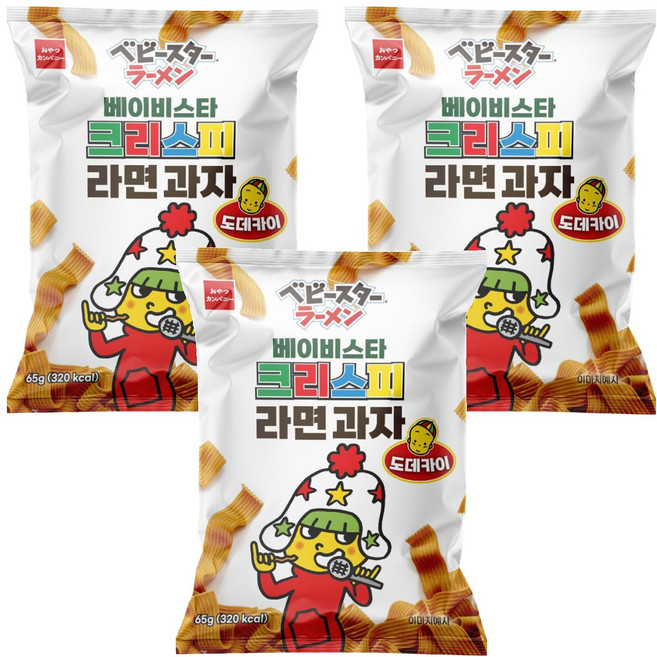베이비스타 크리스피 라면과자 도데카이, 65g, 3개