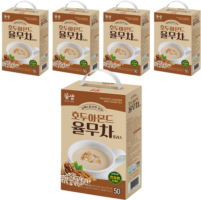 꽃샘 호두아몬드율무차플러스, 18g, 50개입, 5개