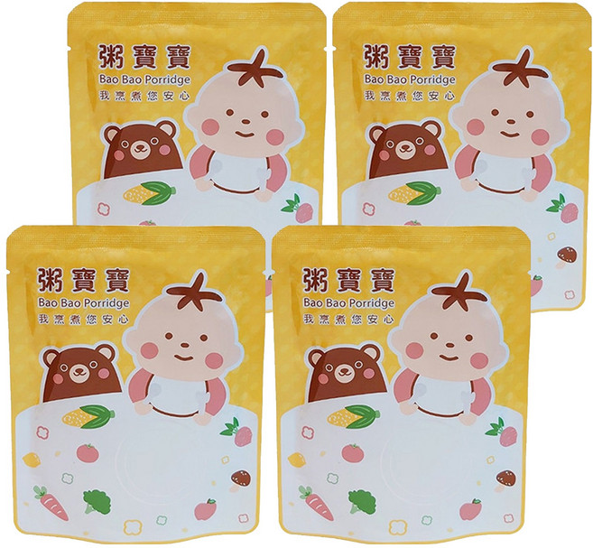 粥寶寶 無毒農 田園南瓜鮮嫩雞 12個月以上, 120g, 4包