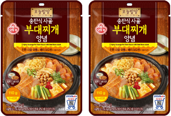 오뚜기 오늘밥상 송탄식 사골 부대찌개 양념, 110g, 2개