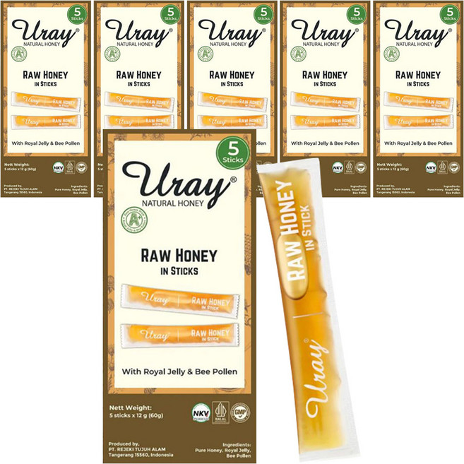 우라이 허니 에이플러스 스틱 5p, 60g, 6개