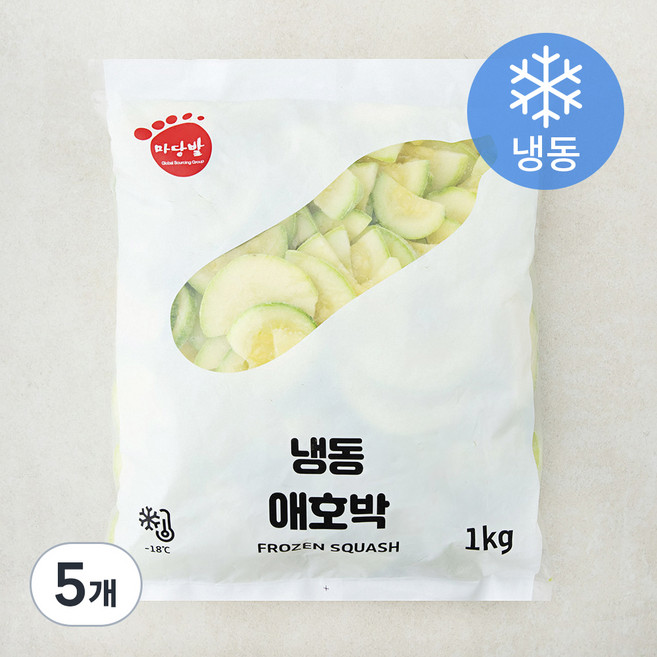 마당발 애호박 슬라이스 (냉동), 1kg, 5개