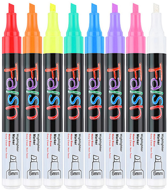 DADA 螢光窗戶玻璃黑板馬克筆 8色組, 多色, 8支