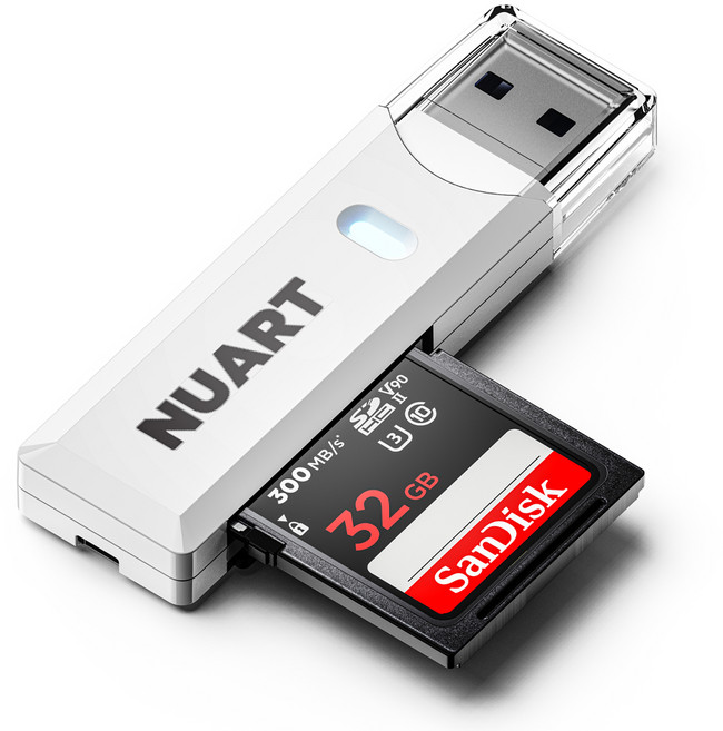 누아트 USB 3.0 블랙박스 SD카드 Micro SD TF 카드리더기, 화이트, 1개