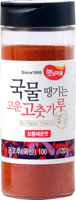 햇님마을 국물땡기는 국산 고운 고춧가루 보통매운맛, 120g, 1개