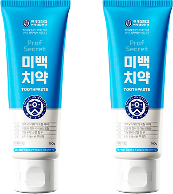 연세생활건강 프로프 시크릿 미백치약, 100g, 2개