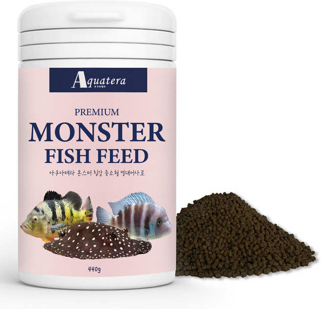 아쿠아테라 침강성 중소형입자 몬스터 열대어 사료, 440g, 1개