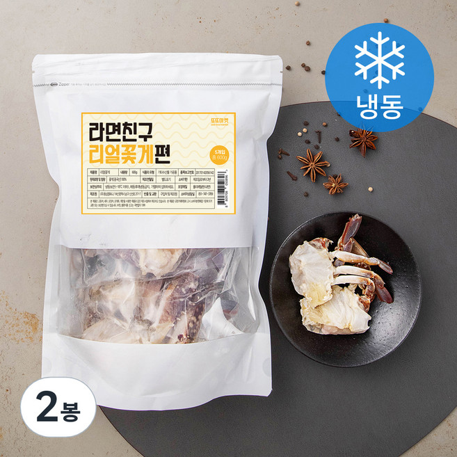 또또마켓 라면친구 리얼꽃게편 (냉동), 600g, 2봉