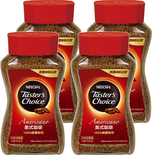 NESCAFE 雀巢咖啡 美式咖啡, 175g, 4瓶, Ground