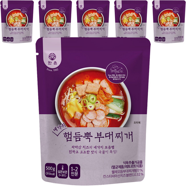 한촌 네가지 햄듬뿍 부대찌개, 6개, 500g