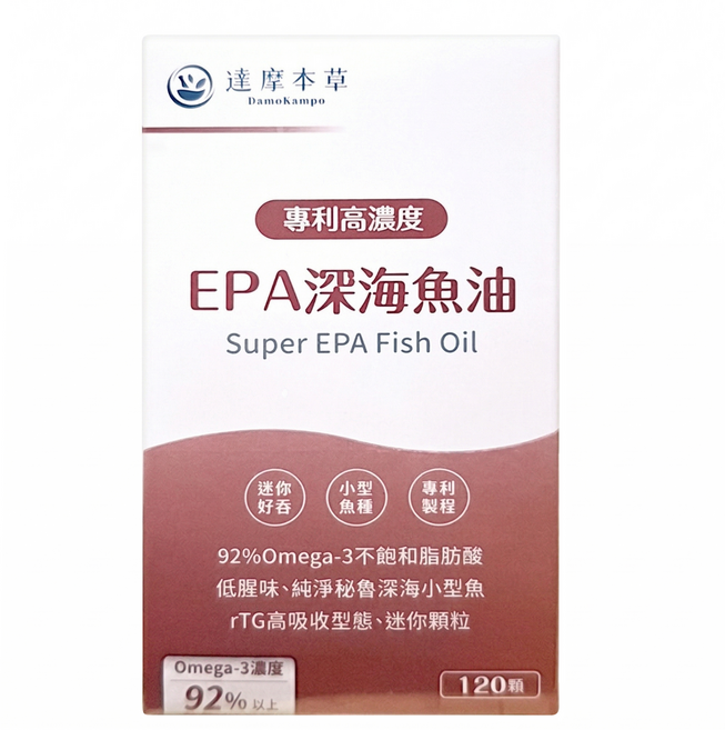 達摩本草 高濃度EPA專利深海魚油軟膠囊, 450mg, 120顆, 1盒