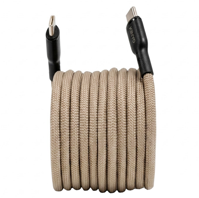 Kinyo Type-C-Type-C磁吸秒收充電傳輸線 USB-TYC10, 2m, 1條, 棕色