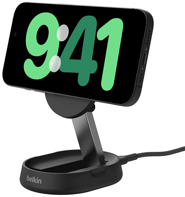 벨킨 Qi2 부스트 차지 프로 컨버터블 마그네틱 무선 충전 스탠드 WIA008btBK, 블랙, 1개