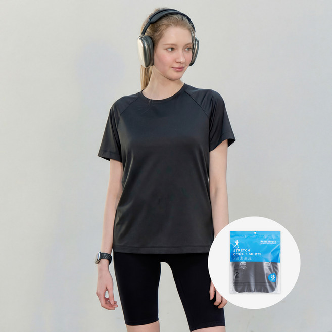 베이직하우스 여성용 쿨브리즈 에어드라이 라글란 반팔 티셔츠 LATS0223 2p