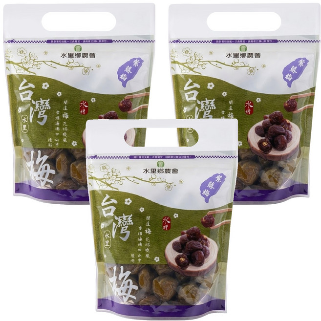 水里鄉農會 台灣梅 紫蘇, 500g, 3包