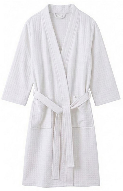 ROYALLIN 蘿林嚴選新款華夫格高質感浴袍男款 400g, 白色, 1件