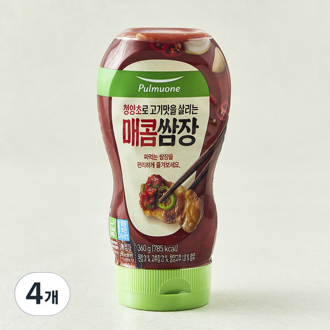 풀무원 튜브형 매콤 쌈장 (냉장), 360g, 4개