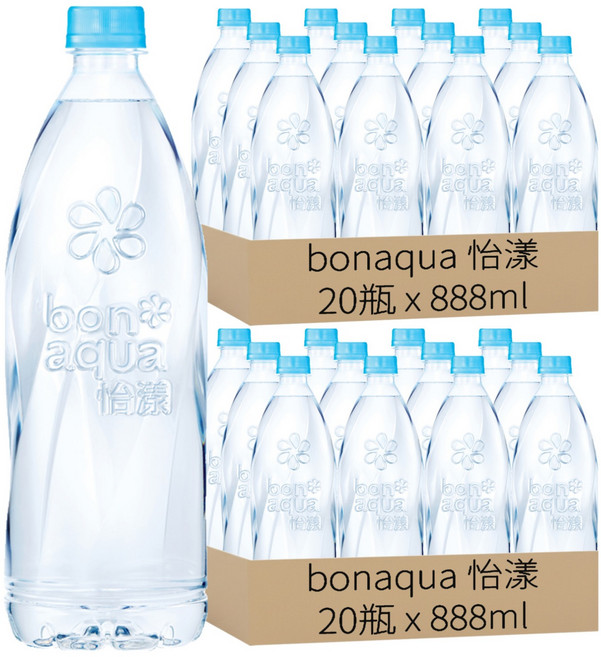 bonaqua 怡漾 鹼性離子水, 888ml, 40瓶