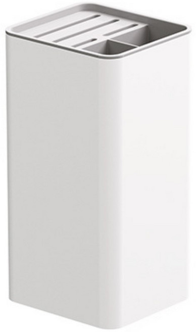 보그라 멀티 깔끔 주방 물빠짐 분리세척 조리도구 칼꽂이 사각, 화이트, 1개