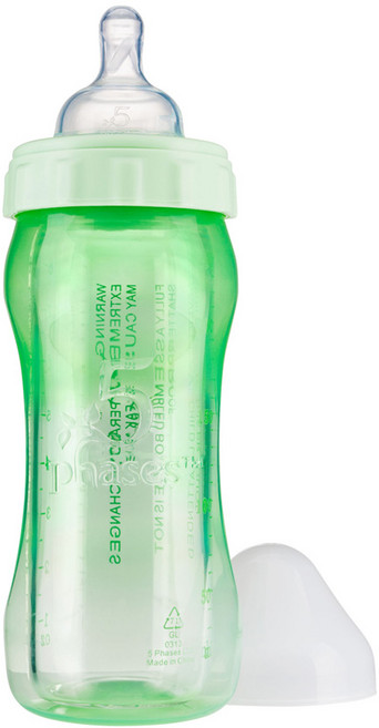 5 phases 菲斯 成長5階段環保雙層奶瓶 0~3個月 S, 淺綠色, 240ml, 1個