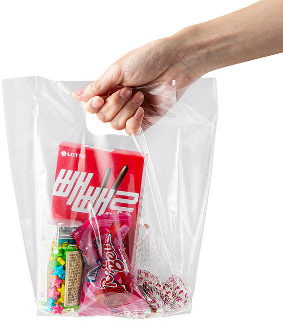 코멧 투명한 무지 비닐 PE 쇼핑백, 1개, 100개입