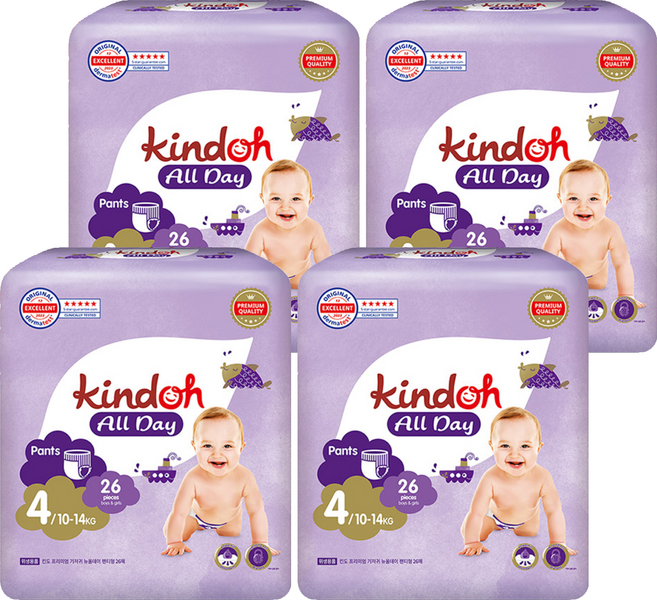 킨도 프리미엄 뉴올데이 팬티형 기저귀 남녀공용, 4단계, 104매