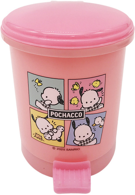 Pochacco 帕恰狗 按壓式垃圾桶 中款, 粉色