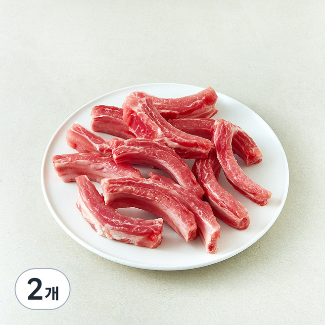 선진 포크 한돈 등갈비 구이용, 1kg, 2개