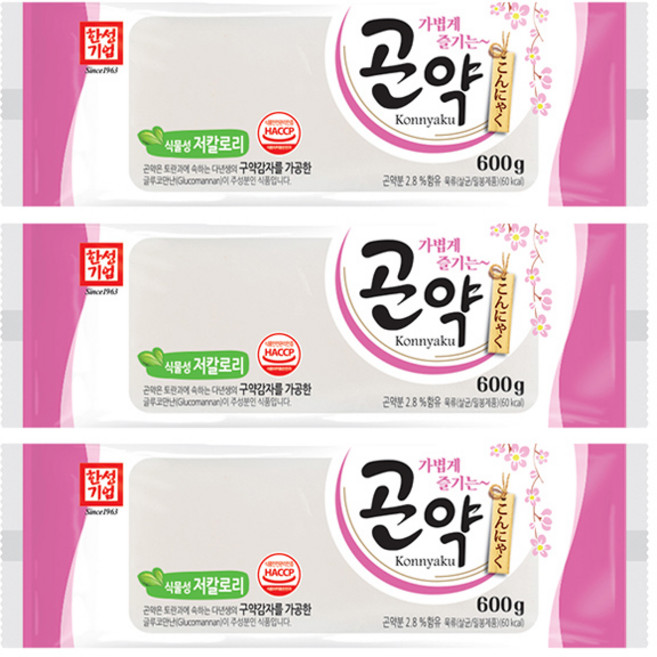 한성기업 가볍게 즐기는 곤약, 600g, 3개