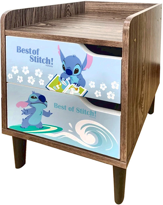 收納王妃 迪士尼床邊櫃, 史迪奇 藍色 + 木紋色, 1件