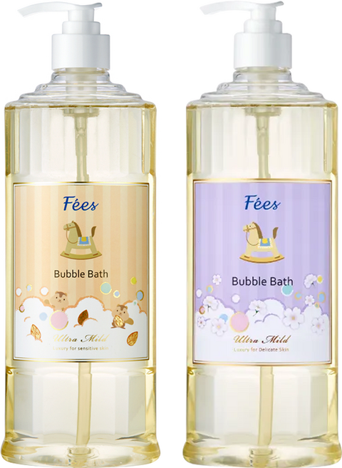 Fees BEBE 嬰兒柔護泡泡露 新生兒推薦 白麝香 + 杏果香 贈提袋 600ml + 600ml, 1.2L, 1組