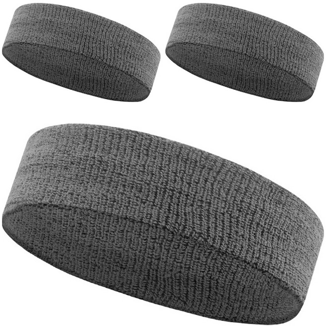 이그니스 스포츠 헤어밴드, 다크그레이, 3개