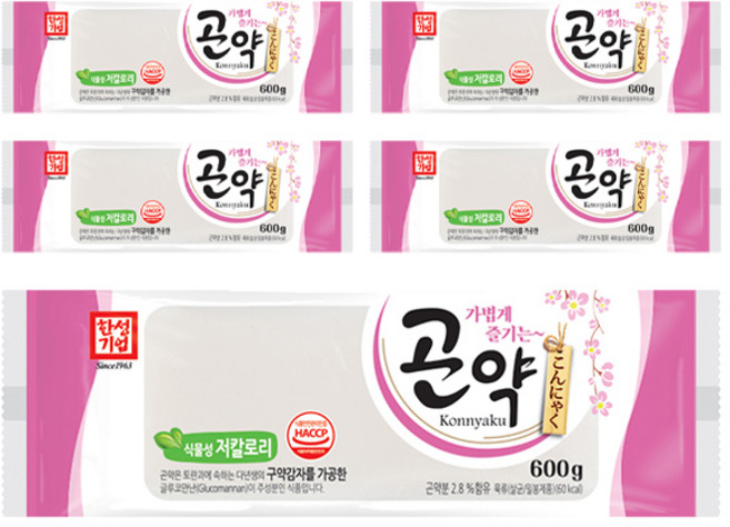 한성기업 가볍게 즐기는 곤약, 600g, 5개