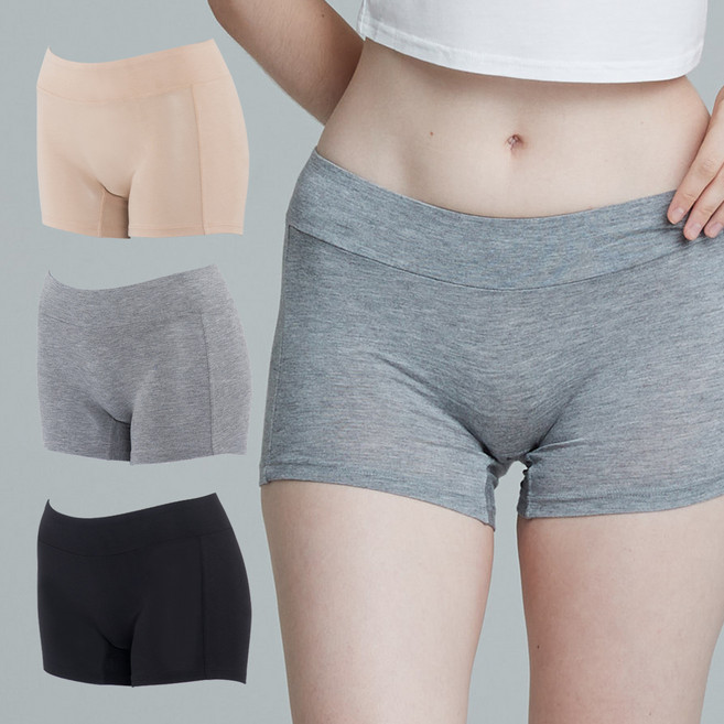 제임스딘 여성용 모달 스판 통기성 드로즈 팬티 3종 세트