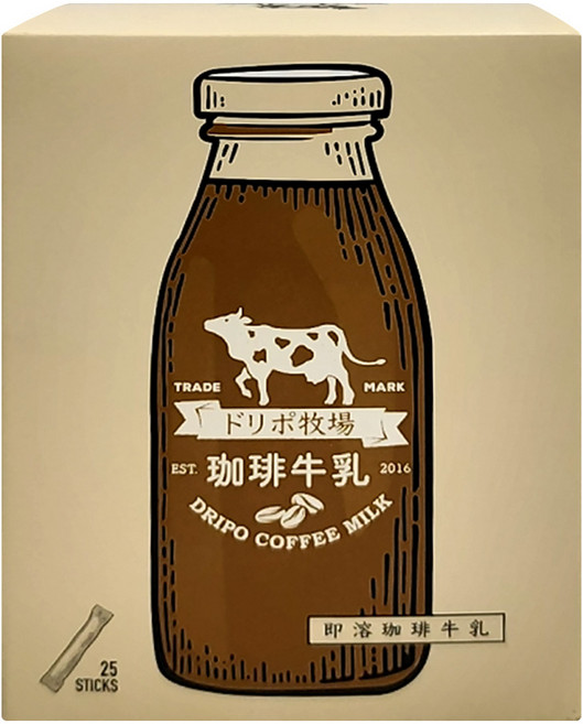 dripo 牧場即溶咖啡牛乳, 16g, 25條, 1盒