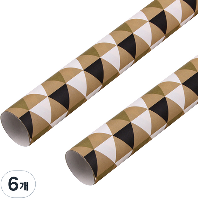 알로데 브라운 패턴 포장지 50 x 70 cm, NO.02 트라이앵글, 6개