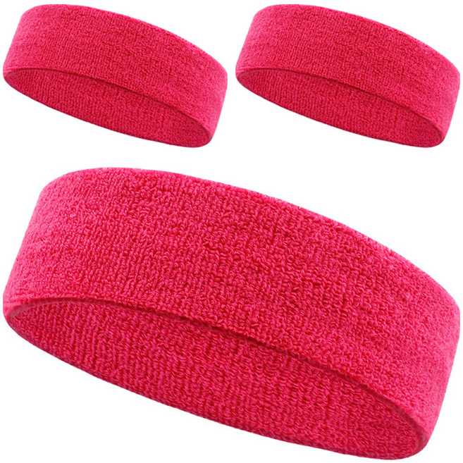 이그니스 스포츠 헤어밴드 3P, 브라이트로즈, 3개