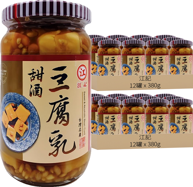 江記 甜酒豆腐乳, 380g, 24罐