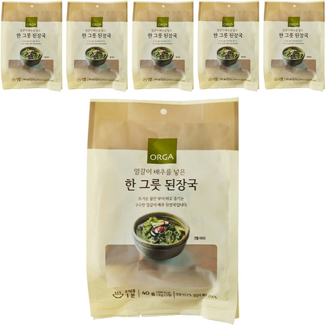 올가홀푸드 한 그릇 된장국 5개입, 40g, 6개