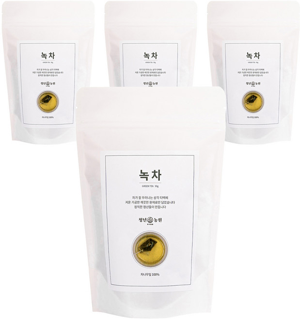 청년농원 저온가공 제주 녹차 삼각티백, 1g, 50개입, 4개