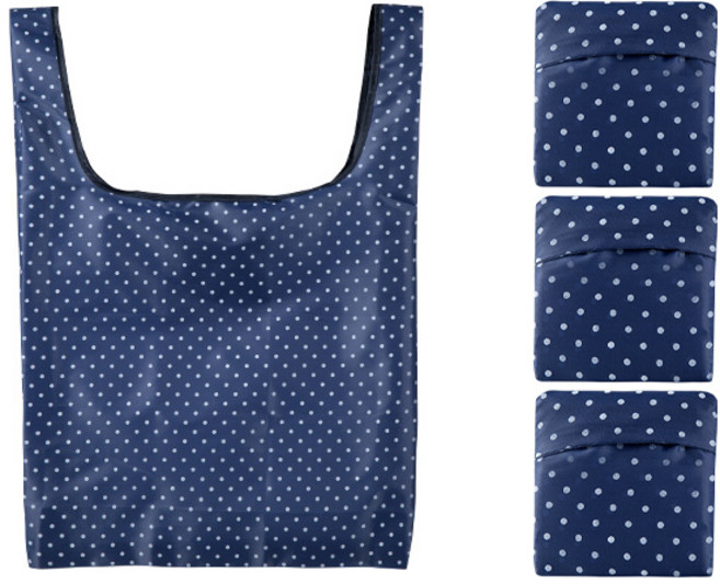 아리코 휴대용 접이식 장바구니, 도트, 4개