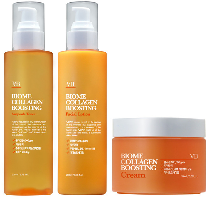 비바스 바이옴 콜라겐 부스팅 스킨 200ml + 로션 200ml + 크림 100ml 3종 세트, 1세트