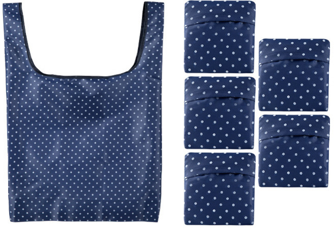 아리코 휴대용 접이식 장바구니, 도트, 6개