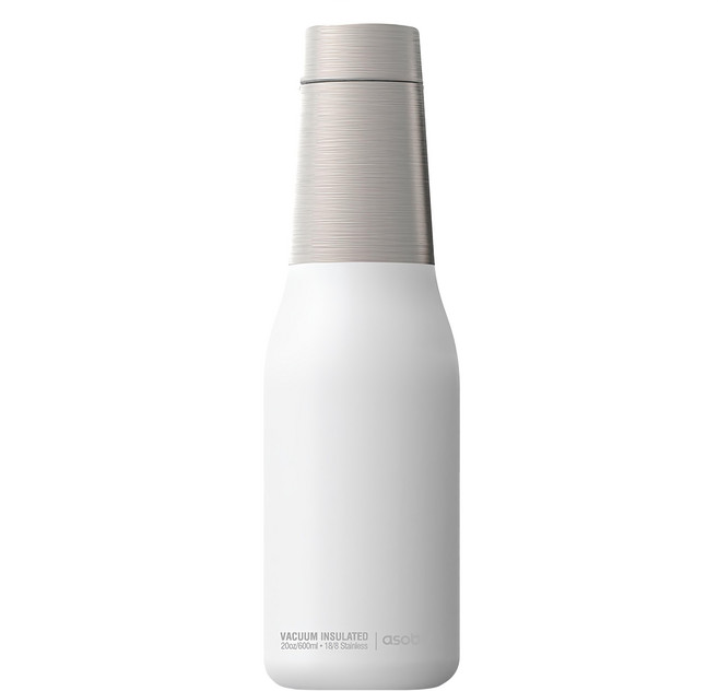 asobu 不鏽鋼繽紛雙層保溫瓶, 1個, 珍珠白, 600ml