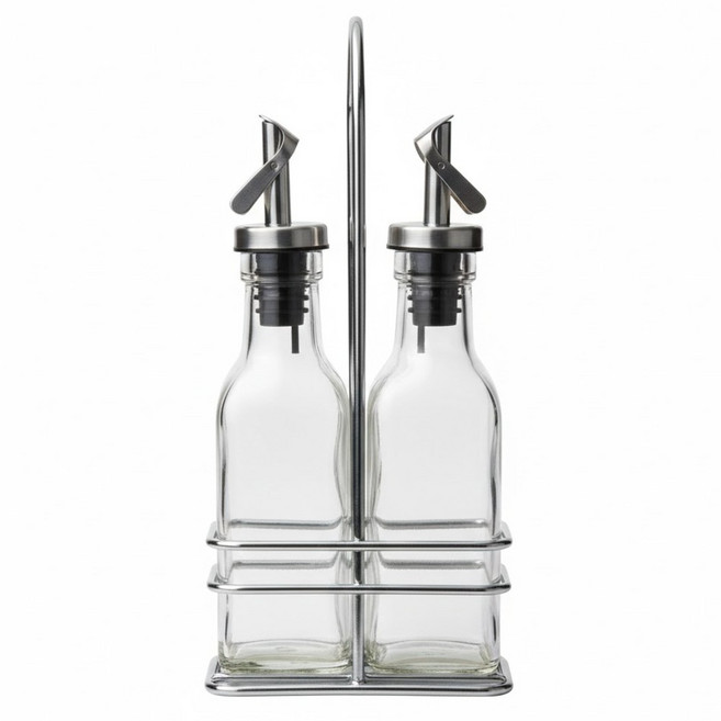 優得 玻璃油醋罐 2入組 玻璃瓶身 食品級不鏽鋼瓶嘴, 150ml, 1組