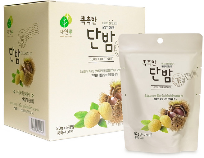 자연루 촉촉한 단밤, 80g, 6개