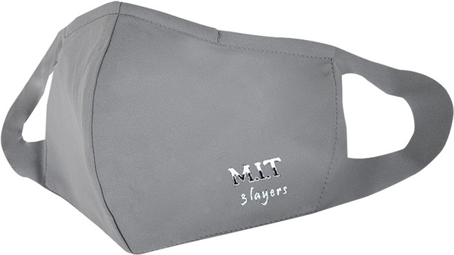 Osun 一體成型防疫3D立體三層防水運動透氣布口罩 台灣製 CE319 Logo款, 灰色, 1入, 1片