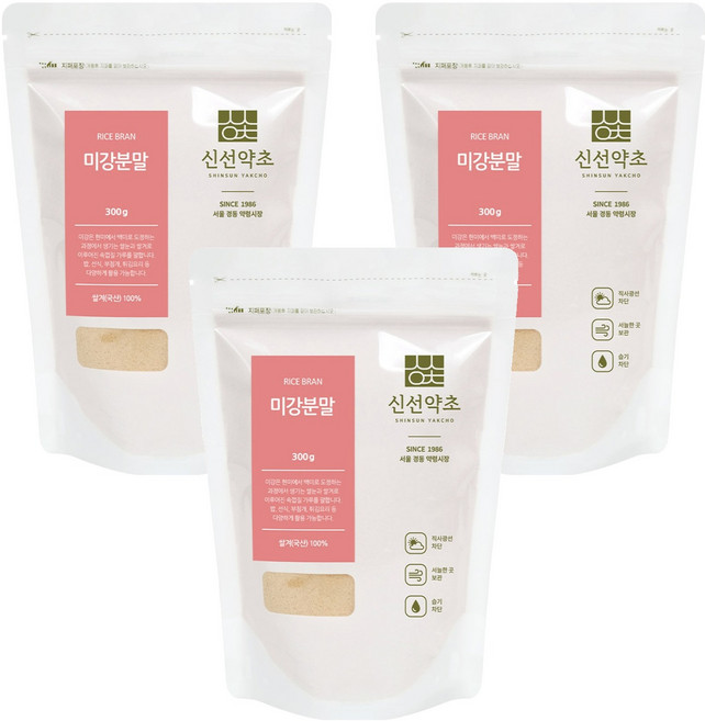 신선약초 쌀겨 미강가루, 3개, 300g