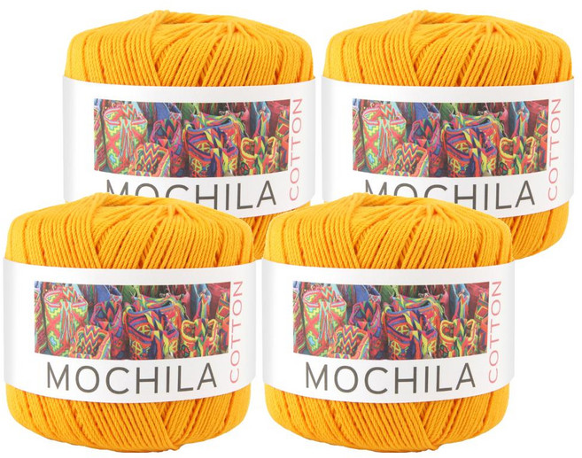 brandyarn Mochila系列 棉針織線 100%優質棉 50g±5g 大約200mt, 橘色, 4捲